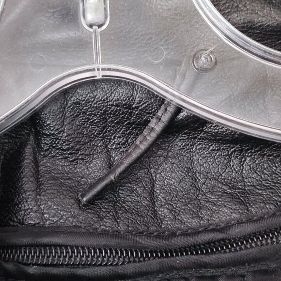 Motorcycle rider leather jacket men's size L / XL black skull pattern on back - Picture 10 of 12